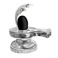 Shivalinga Shaligram With Silver Yoni Base